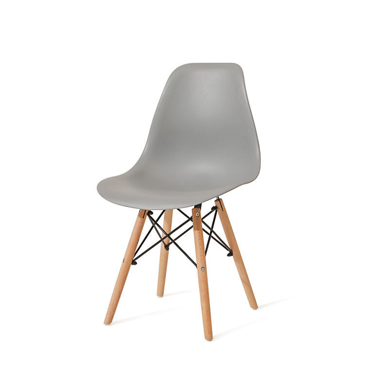 3 x Wooden Leg Chairs - light grey