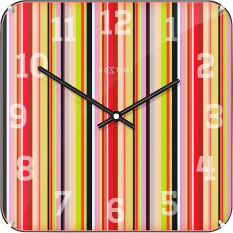 NeXtime 35cm Smithy Dome Glass Square Wall Clock - Various Colors