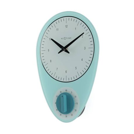 NeXtime 27.5cm Hans Glass Kitchen Wall Clock - Blue