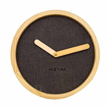 NeXtime 30cm Calm Wood & Fabric Wall Clock - Designed by Jette Scheib