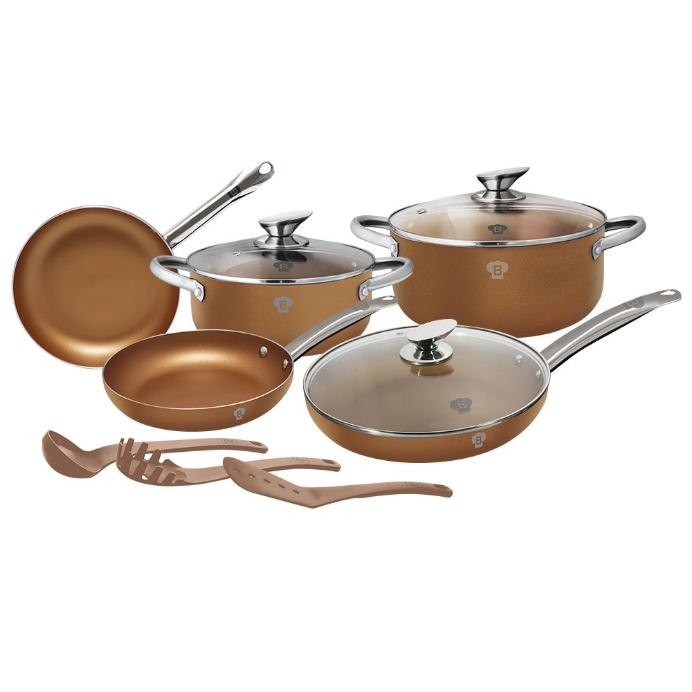 Blaumann 11 Piece Oven Safe Stainless Steel Cookware Set - Copper