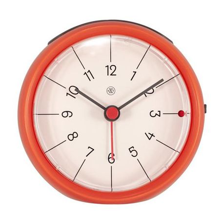 NeXtime 9.5cm "Otto" Plastic Round Alarm Clock with Snooze Function - Orange