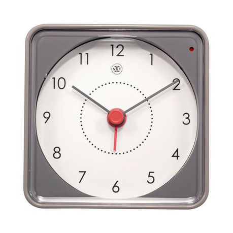 NeXtime 7.3cm "Nathan" Plastic Square Alarm Clock - Grey