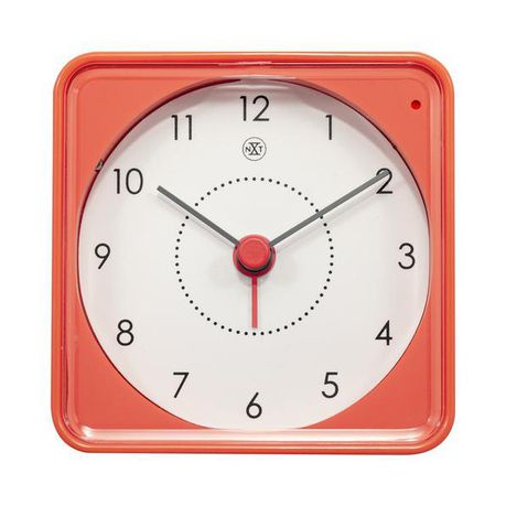 NeXtime 7.3cm "Nathan" Plastic Square Alarm Clock - Orange