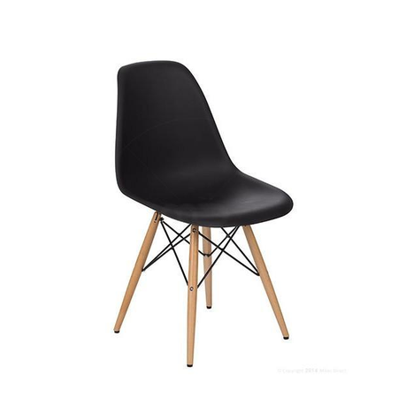 Wooden Leg Chair - Black