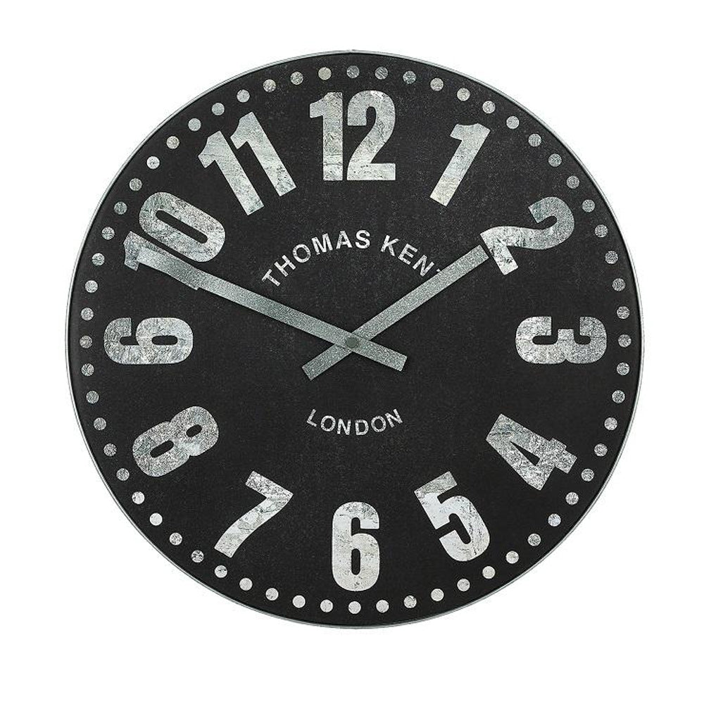 Thomas Kent 76cm Wharf Open Face Round Wall Clock - Black