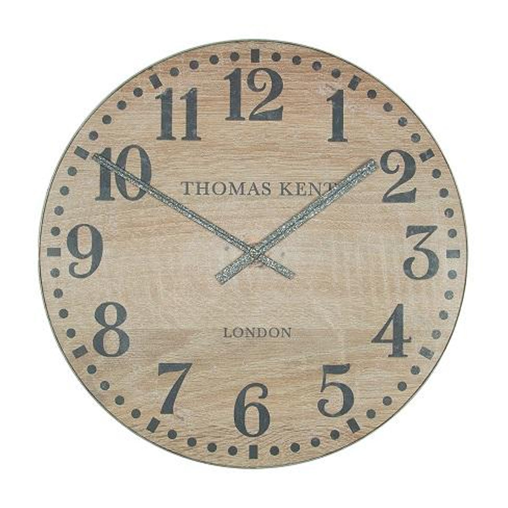 Thomas Kent 17.5cm Wharf Wood Effect Open Face Round Wall Clock