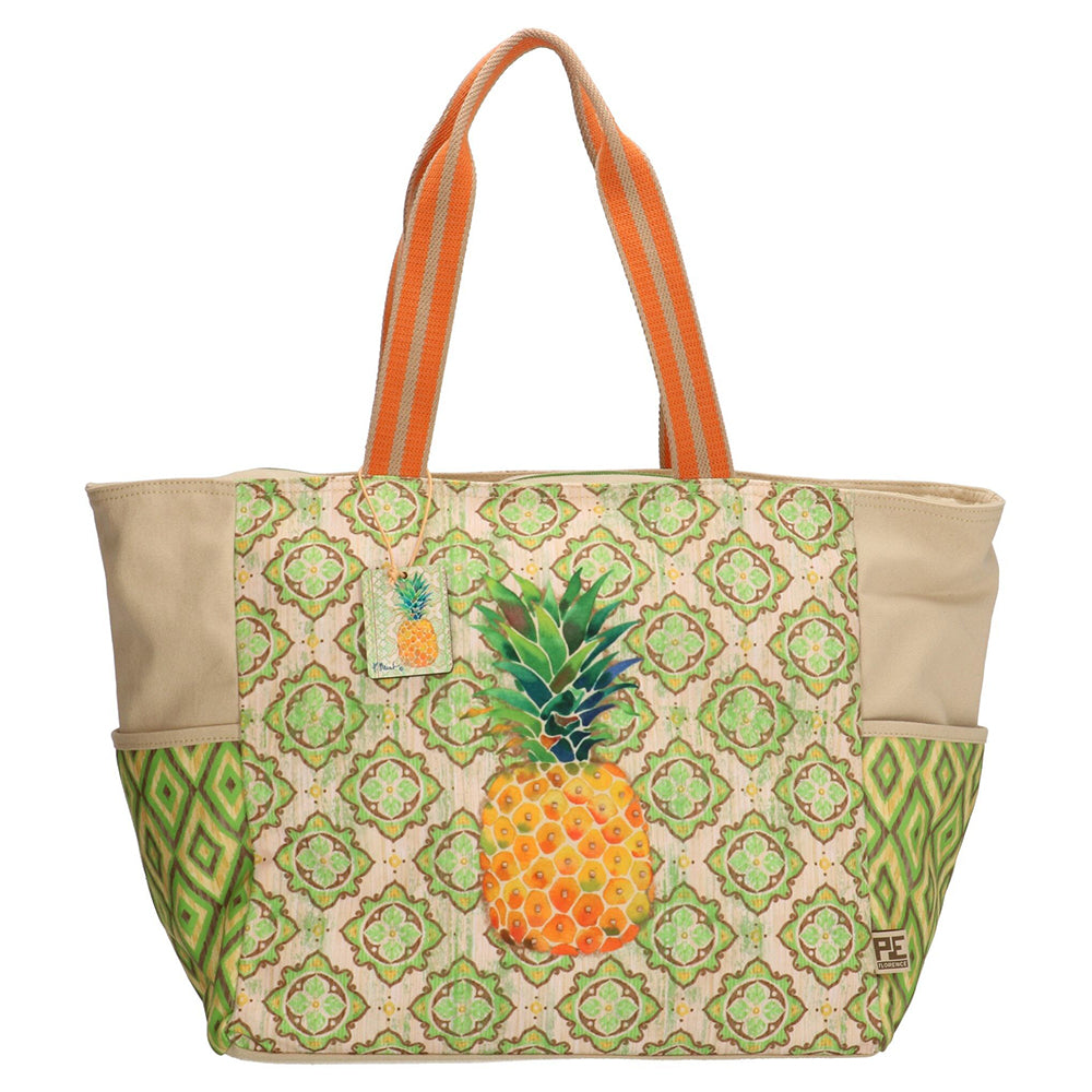 PE-Florence Pineapple Collection Ladies Shopper- Sand Olive