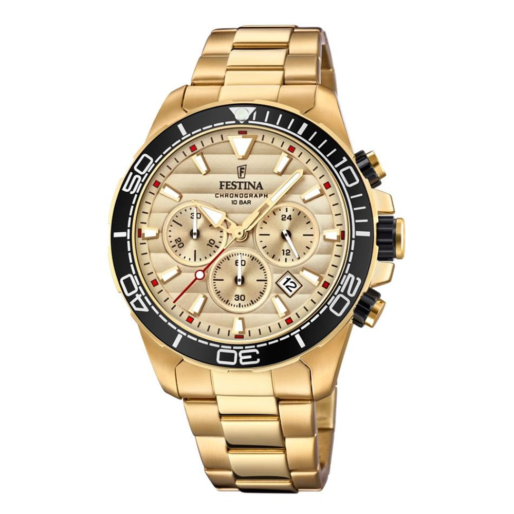 Festina Prestige Stainless Steel Analogue Men's Wrist Watch - Gold F20364/1