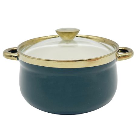 Elegant King 20cm Ceramic Coating 1.2L Serving Pot - Emerald