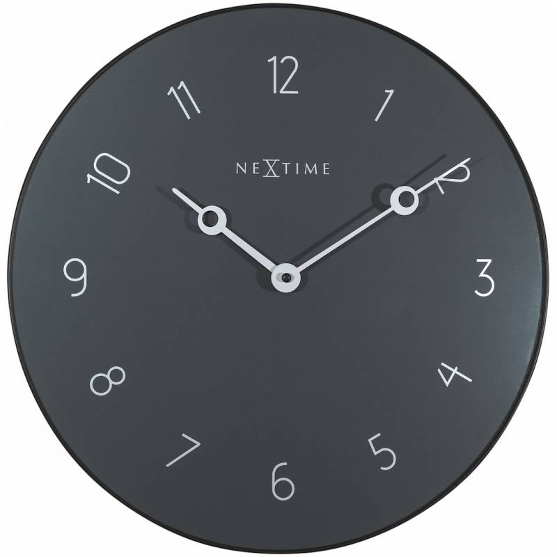 NeXtime 40cm Carousel Glass & Metal Round Wall Clock - Grey