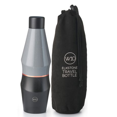 W10 London Stainless Steel Angled Shape Vacuum Insulated Flask - Black Rose