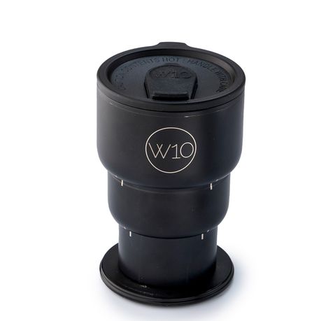 W10 London 3-Tier Stainless Steel Collapsible Travel Mug - Black