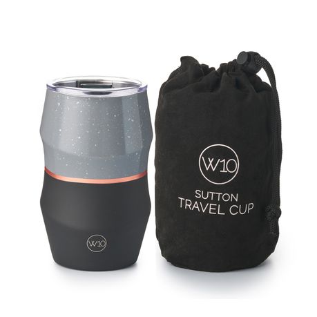 W10 London Stainless Steel Vacuum Sealed Desk Or Travel Mug - Black