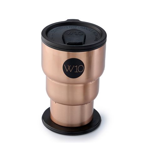 W10 London 3-Tier Stainless Steel Collapsible Travel Mug - PortoBello